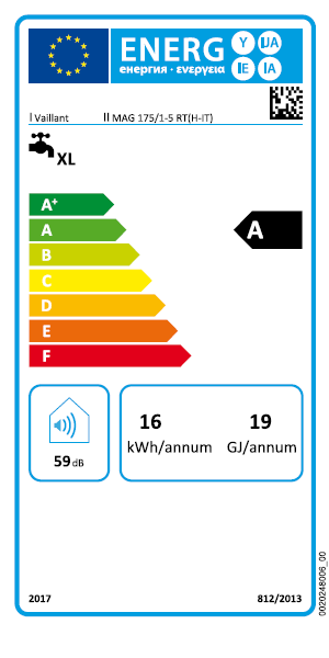 Scaldabagno istantaneo a gas Vaillant nuovo Turbomag plus 175/1- 5 rt camera stagna 17 l/min. metano