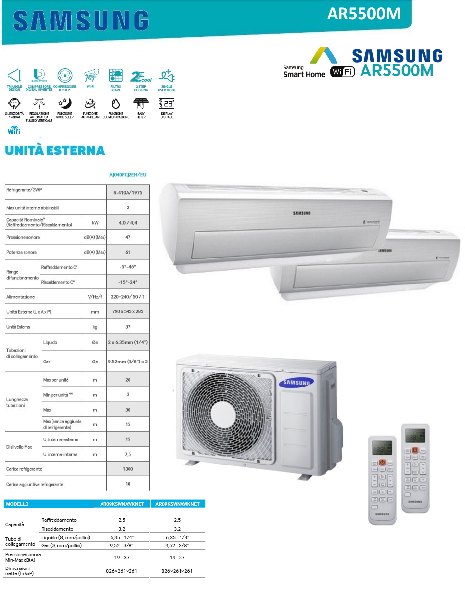 Unità esterna dual split