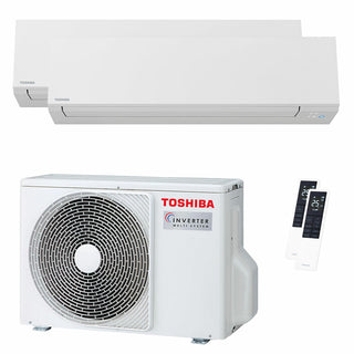 Condizionatore Toshiba SHORAI Edge White dual split 7000+9000 BTU inverter A++ wifi unità esterna 4 kW Toshiba