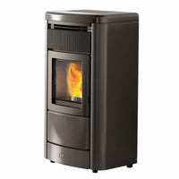 Stufa a pellet EK63 MONDAY150++ - gruppo Edilkamin - 15 kW ad aria canalizzata WiFi Grigio scuro