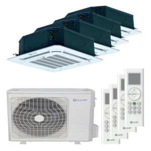 Condizionatore Clivet cassetta 4 vie mini quadri split 9000+9000+9000+9000 BTU inverter A++ unità esterna 8,2 kW