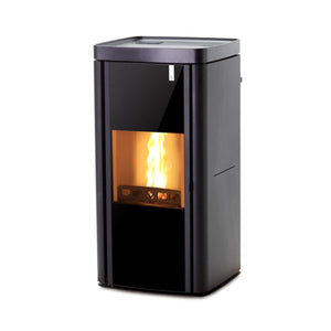 Stufa policombustibile Girolami Soft 22 nera 21 kW idro + kit acs
