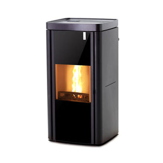 Stufa policombustibile Girolami Soft 14 nera 15 kW idro + kit acs Girolami