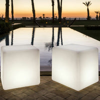 Cubo luminoso da giardino Arkema Iris SL  in resina LLDPE con pannello fotovoltaico