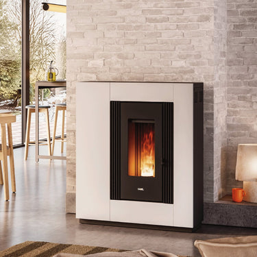 Stufa a pellet Cadel Vesta Plus 11 Autoclean canalizzata 10,5 kW Wi-Fi metallo bianco