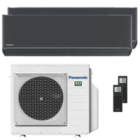 Condizionatore Panasonic Etherea dual split 12000+12000 BTU inverter A++ wifi unità esterna 5.2 kW grigio grafite Panasonic
