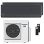 Condizionatore Panasonic Etherea dual split 12000+12000 BTU inverter A++ wifi unità esterna 5.2 kW grigio grafite Panasonic