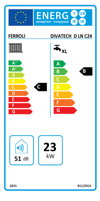 Caldaia Ferroli Divatech D LN C24 24 kW camera aperta tiraggio naturale metano