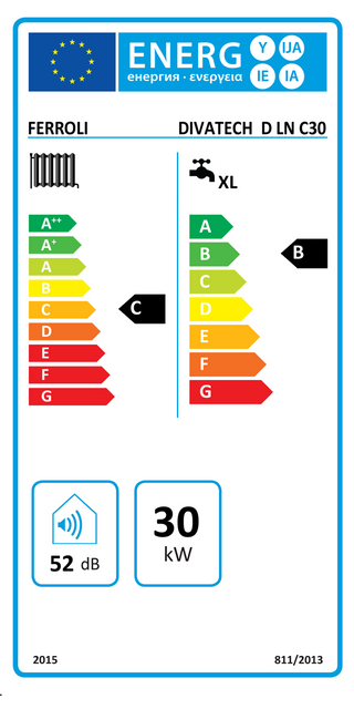 Caldaia Ferroli Divatech D LN C30 30 kW camera aperta tiraggio naturale metano