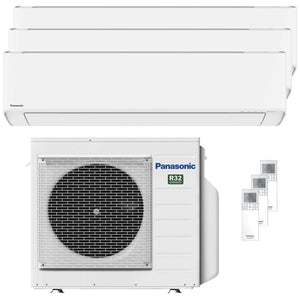 Condizionatore Panasonic Etherea trial split 7000+7000+12000 BTU inverter A+++ wifi unità esterna 5.2 kW Bianco Opaco