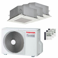 Condizionatore Toshiba Cassetta compatta U2 a 4 vie trial split 9000+9000+12000 BTU inverter A+++  unità esterna 5.2 kW