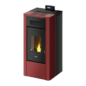 Stufa a pellet Idro River 23 H2O CADEL rossa 22,8 kW acqua + kit ACS + wifi