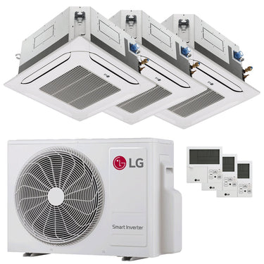 Condizionatore LG Cassetta 4 vie LG trial split 9000+12000+12000 BTU inverter A+++  unità esterna 6.2 kW