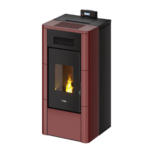 Stufa a pellet Cadel River Idro 23 ad acqua 22,4 kW WiFi - MAIOLICA ROSSO