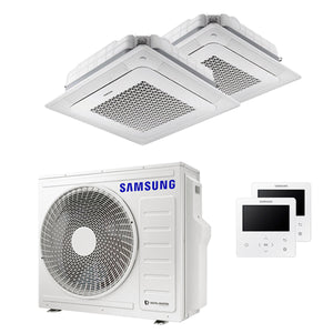 Condizionatore Samsung Cassetta Windfree 4 vie dual split 12000+18000 BTU inverter A++ unità esterna 8,0 kW Samsung
