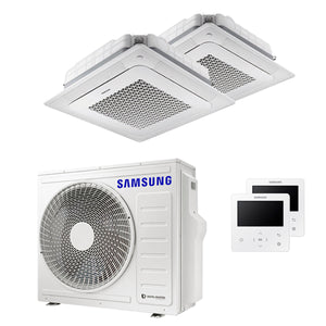 Condizionatore Samsung Cassetta Windfree 4 vie dual split 18000+18000 BTU inverter A++ unità