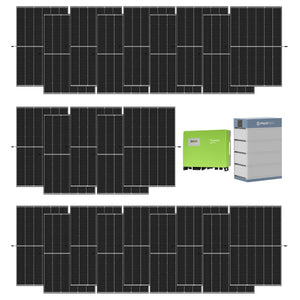 Kit fotovoltaico 10 kW con 23 pannelli fotovoltaici Trina Solar 450 W + Inverter Energy trifase 10 kW +  4 batterie di accumulo Pylontech 3,55 kW