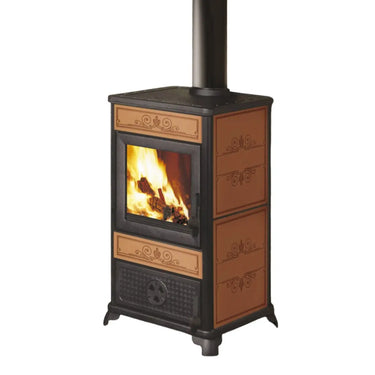 Stufa a legna FANCY EVO EK63 - Gruppo Edilkamin 11 kW ad aria Cuoio EK63