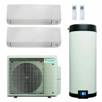 Daikin Multi+ sistema di condizionamento dual split e acqua calda sanitaria - Unità interne Perfera All Seasons 12000+12000 BTU - Serbatoio 120 l Daikin