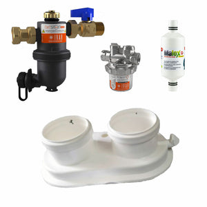 Kit installazione caldaia con defangatore - dosatore di polifosfati - neutralizzatore di condensa - scarico fumi sdoppiato universale