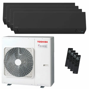 Condizionatore Toshiba SHORAI Edge Black quadri split 5000+5000+7000+12000 BTU inverter A++ wifi unità esterna 8 kW Toshiba