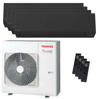 Condizionatore Toshiba SHORAI Edge Black quadri split 5000+5000+5000+5000 BTU inverter A++ wifi unità esterna 8 kW Toshiba