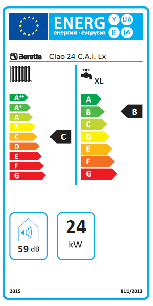 Caldaia Beretta Ciao LX 24 cai low nox - 24 kW camera aperta tiraggio naturale - gpl