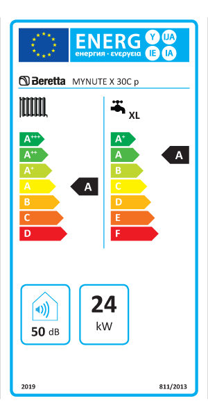 Caldaia a condensazione Beretta Mynute X 30C p C.S.I. 24 kW metano GPL A+