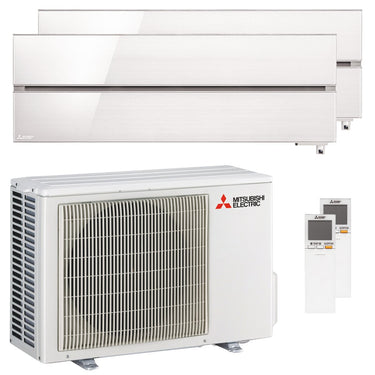 Condizionatore Mitsubishi Electric Kirigamine Style MSZ-LN dual split 9000+9000 BTU inverter B wifi unità esterna 3.3 kW Bianco