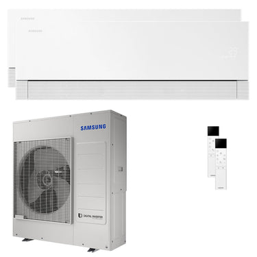 Condizionatore Samsung WindFree Première dual split 24000+24000 BTU inverter A++ wifi unità esterna 10 kW Essential White