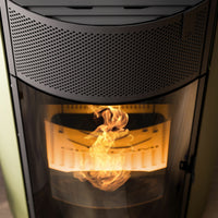 Stufa a pellet Girolami Round 12 11 kW ad aria WiFi - Verde