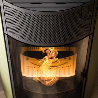 Stufa policombustibile Girolami Round 9 9 kW ad aria WiFi Verde Girolami