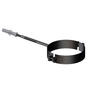 Fascetta murale nera diam. 80 mm per scarico fumi stufa a pellet e caldaia a pellet