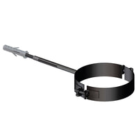Fascetta murale nera diam. 100 mm per scarico fumi stufa a pellet e caldaia a pellet
