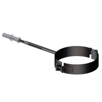 Fascetta murale nera diam. 100 mm per scarico fumi stufa a pellet e caldaia a pellet