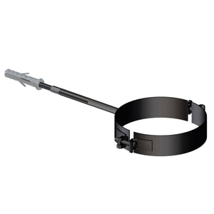 Fascetta murale nera diam. 80 mm per scarico fumi stufa a pellet e caldaia a pellet Stabile