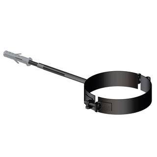 Fascetta murale nera diam. 80 mm per scarico fumi stufa a pellet e caldaia a pellet Stabile