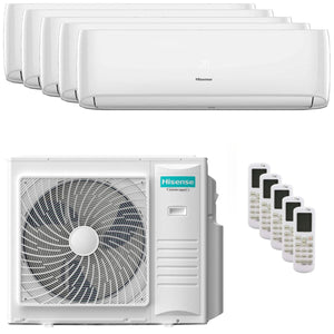 Condizionatore Hisense Hi-Comfort 2025 penta split 7000+7000+7000+7000+7000 BTU inverter A++ wifi unità esterna 10 kW