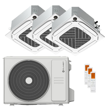 Condizionatore Clivet Cassetta Compatta 4 vie IBA1-Y trial split 9000+9000+9000 BTU inverter A++ wifi unità esterna 6.2 kW