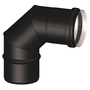 Curva 90° M/F diam. 100 mm per scarico fumi stufa a pellet e caldaia a pellet
