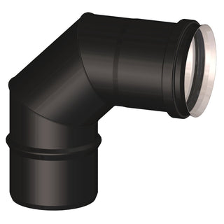 Curva 90° M/F diam. 80 mm per scarico fumi stufa a pellet e caldaia a pellet