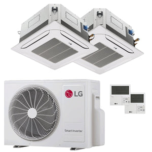 Condizionatore LG Cassetta 4 vie LG dual split 9000+12000 BTU inverter A+++  unità esterna 5.3 kW