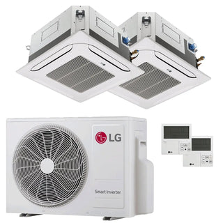 Condizionatore LG Cassetta 4 vie LG dual split 12000+18000 BTU inverter A+++  unità esterna 5.3 kW LG