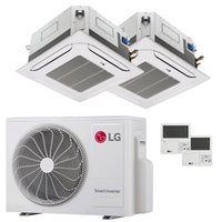 Condizionatore LG Cassetta 4 vie LG dual split 12000+12000 BTU inverter A+++  unità esterna 5.3 kW