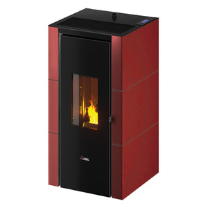 Stufa a pellet CADEL Cristal 7 kW rossa ad aria con wifi