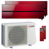 Condizionatore Mitsubishi Electric Kirigamine Style MSZ-LN dual split 9000+9000 BTU inverter A++ wifi esterna 4,2 kW rosso