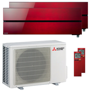 Condizionatore Mitsubishi Electric Kirigamine Style MSZ-LN dual split 9000+9000 BTU inverter A++ wifi esterna 4,2 kW rosso