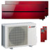 Condizionatore Mitsubishi Electric Kirigamine Style MSZ-LN dual split 9000+9000 BTU inverter A++ wifi esterna 4,2 kW rosso