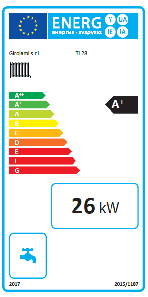 Termocamino policombustibile Girolami TI 28 verticale - 26 kW