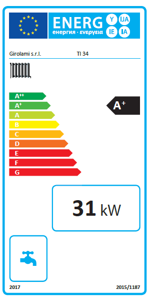 Termocamino policombustibile Girolami TI 34 verticale - 31 kW